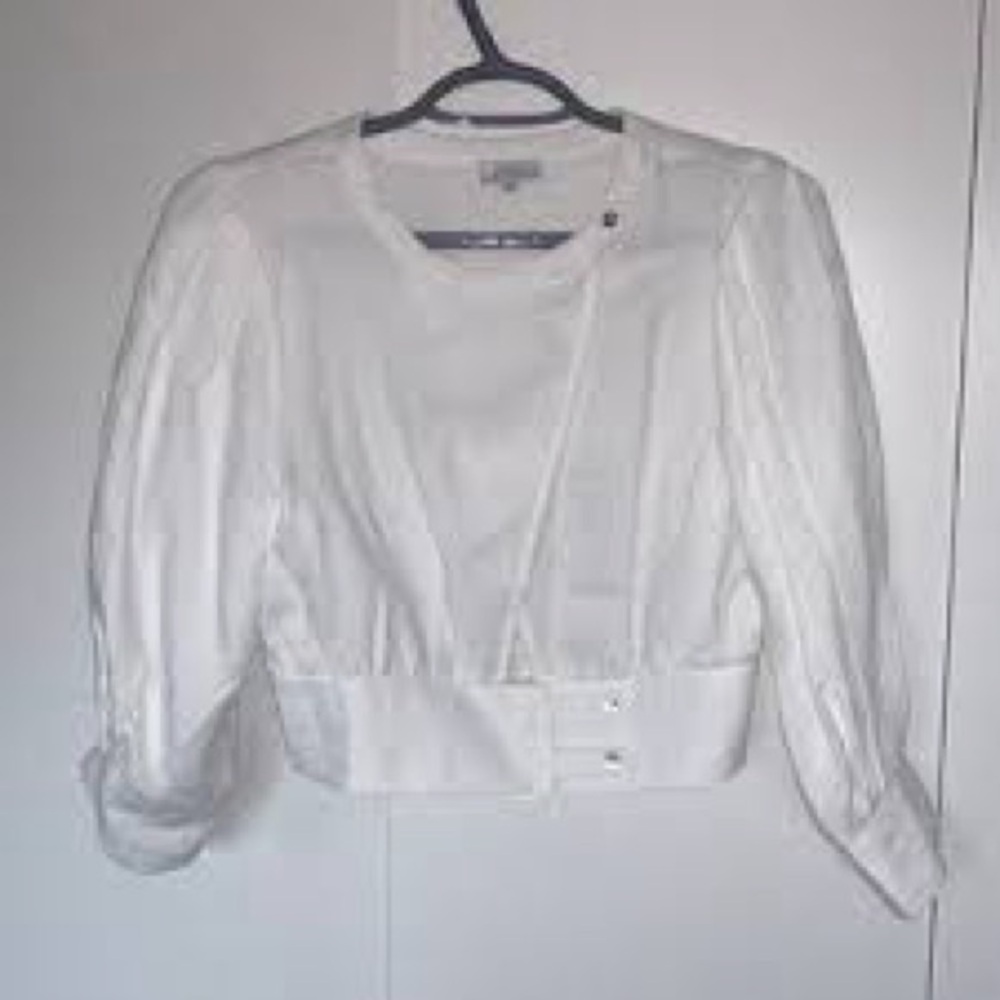 J.O.A. Cream Button-Up Top